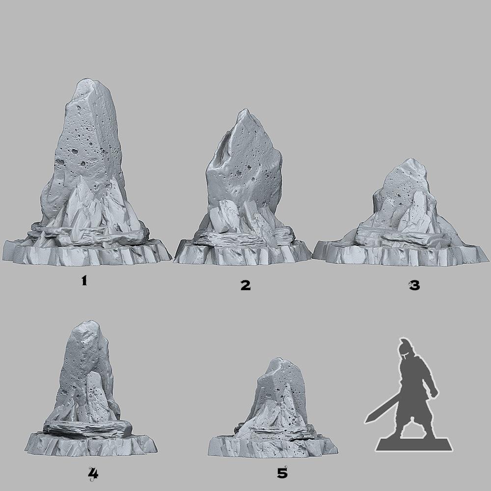 3D Printed Fantastic Plants and Rocks Wasteland Shale 28mm - 32mm D&D Wargaming
