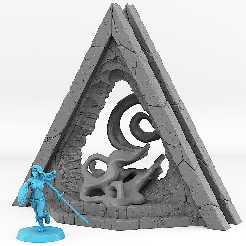 3D Printed Fantastic Portals and Effects Alien Pyramid Portal 28mm - 32mm D&D Wargaming