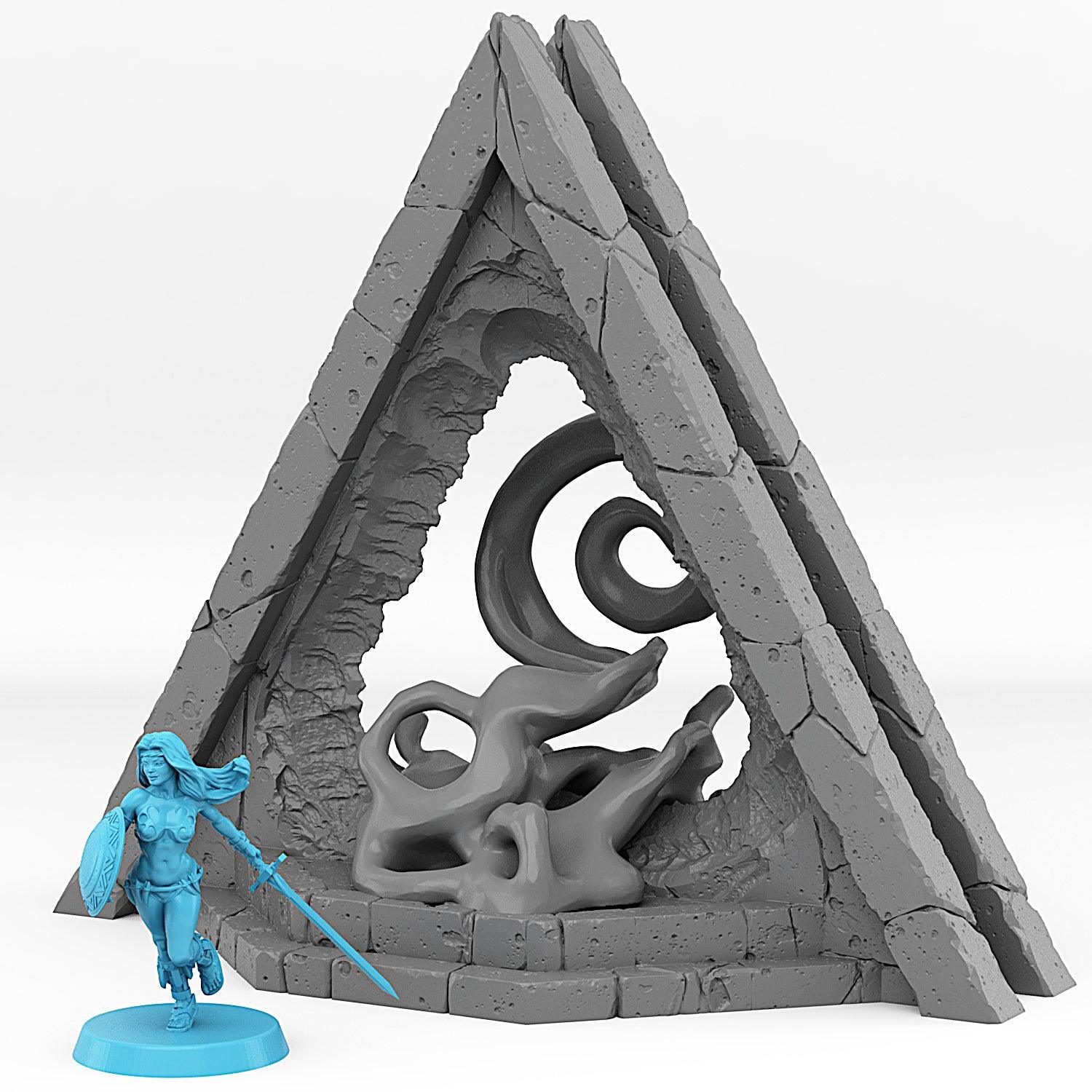 3D Printed Fantastic Portals and Effects Alien Pyramid Portal 28mm - 32mm D&D Wargaming