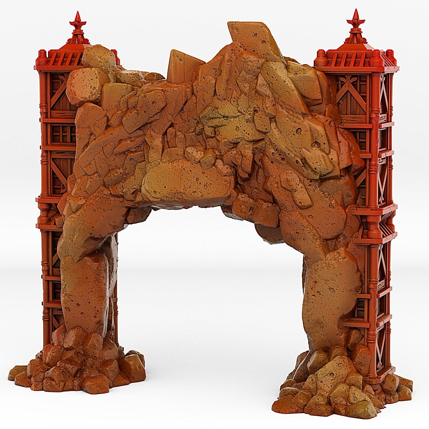 3D Printed Fantastic Portals and Effects Ancient Asian Temple Portal 28mm - 32mm D&D Wargaming