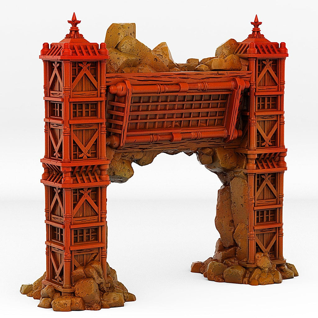 3D Printed Fantastic Portals and Effects Ancient Asian Temple Portal 28mm - 32mm D&D Wargaming
