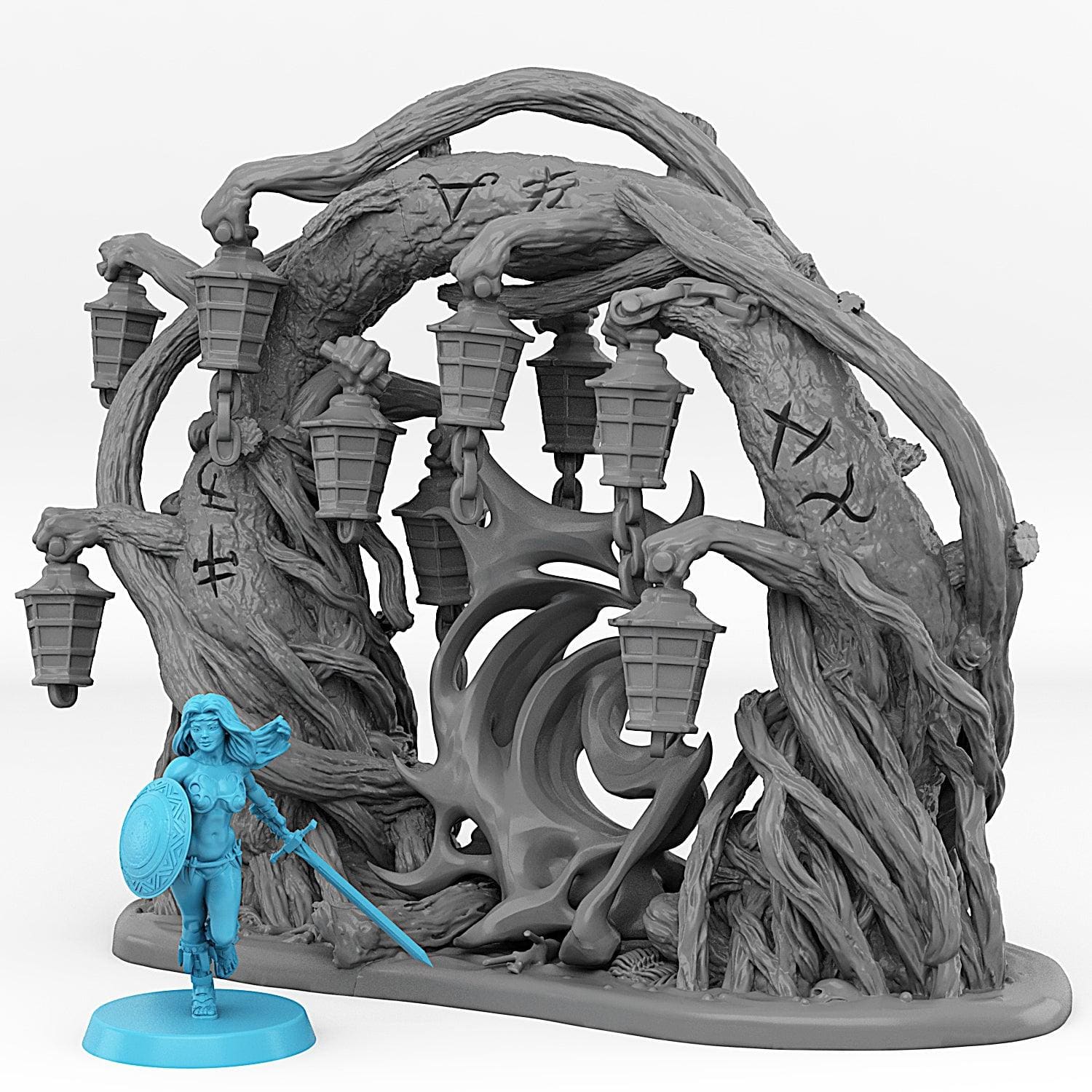 3D Printed Fantastic Portals and Effects Creepy Forest Portal 28mm - 32mm D&D Wargaming