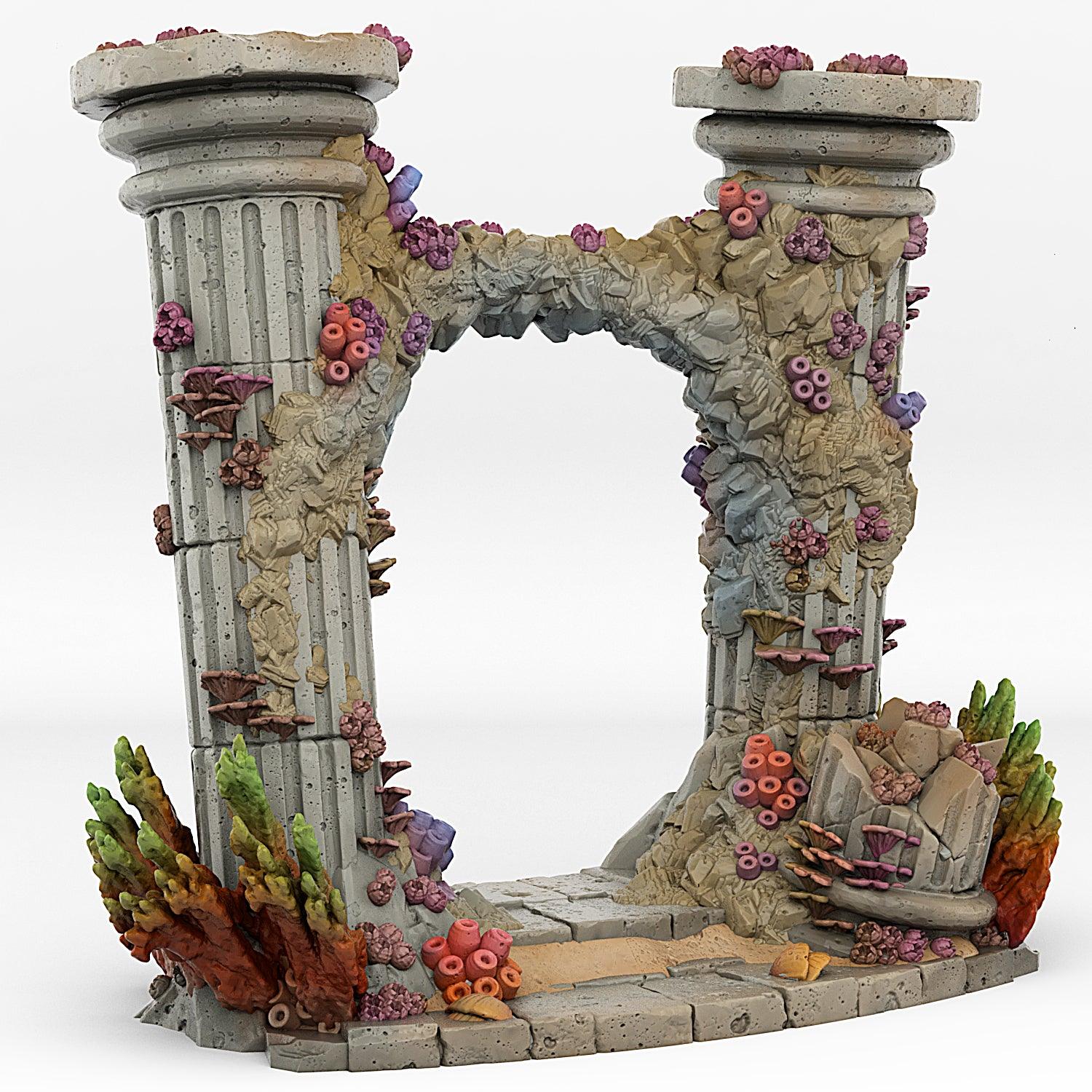 3D Printed Fantastic Portals and Effects Underwater Temple Portal 28mm - 32mm D&D Wargaming