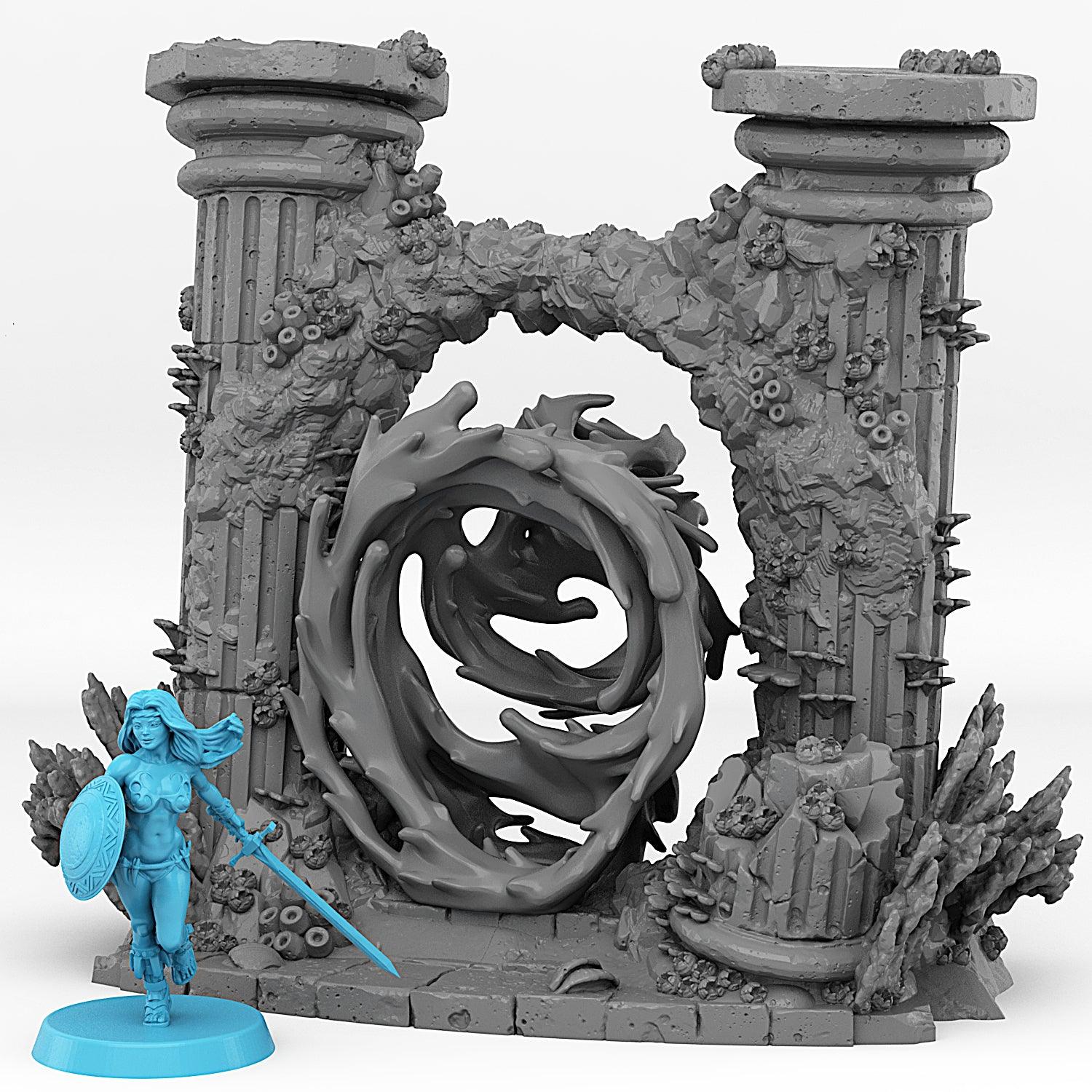 3D Printed Fantastic Portals and Effects Underwater Temple Portal 28mm - 32mm D&D Wargaming
