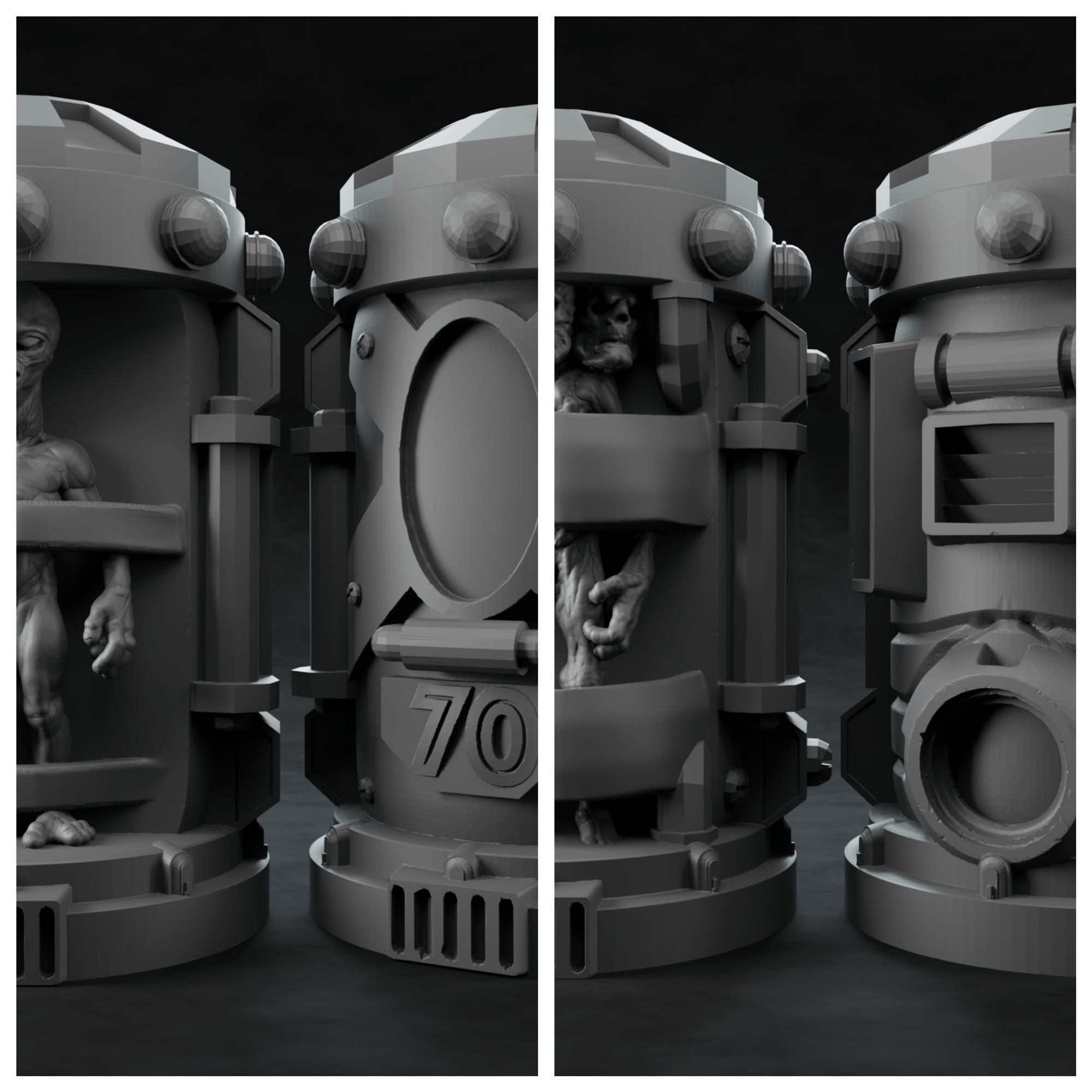 3D Printed Nafarrate Alien Capsule Set Space Orcs 28 32 mm D&D