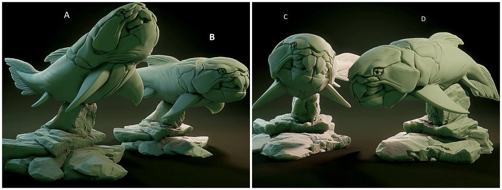 3D Printed Nafarrate Dunkleosteus Lovecraftian Bestiary 28 32 mm D&D