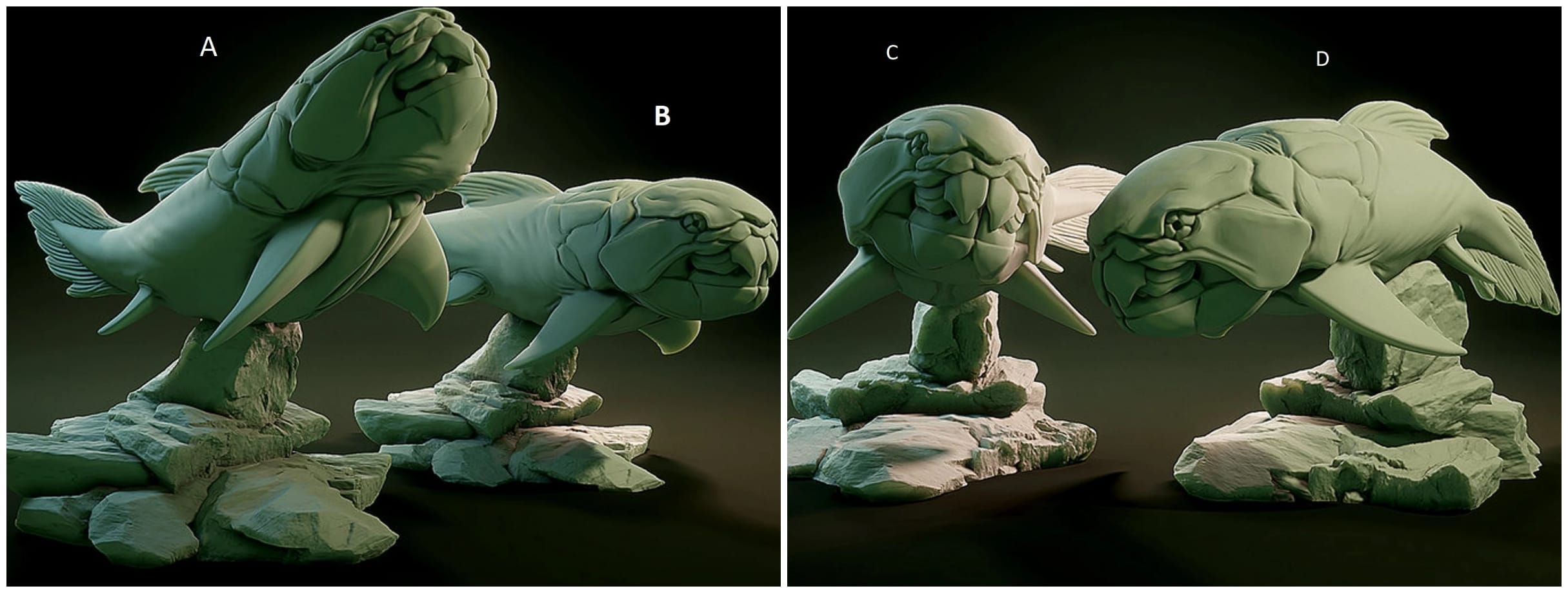 3D Printed Nafarrate Dunkleosteus Lovecraftian Bestiary 28 32 mm D&D