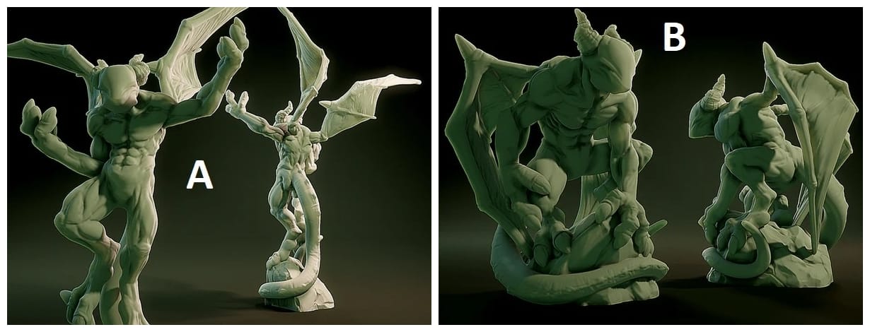 3D Printed Nafarrate Nightgaunt Lovecraftian Bestiary 28 32 mm D&D