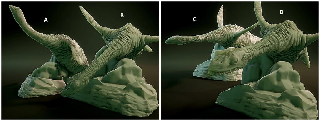3D Printed Nafarrate Plesiosaurus Lovecraftian Bestiary 28 32 mm D&D