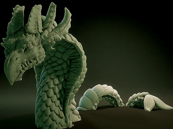 3D Printed Nafarrate Sea Serpent Lovecraftian Bestiary 28 32 mm D&D