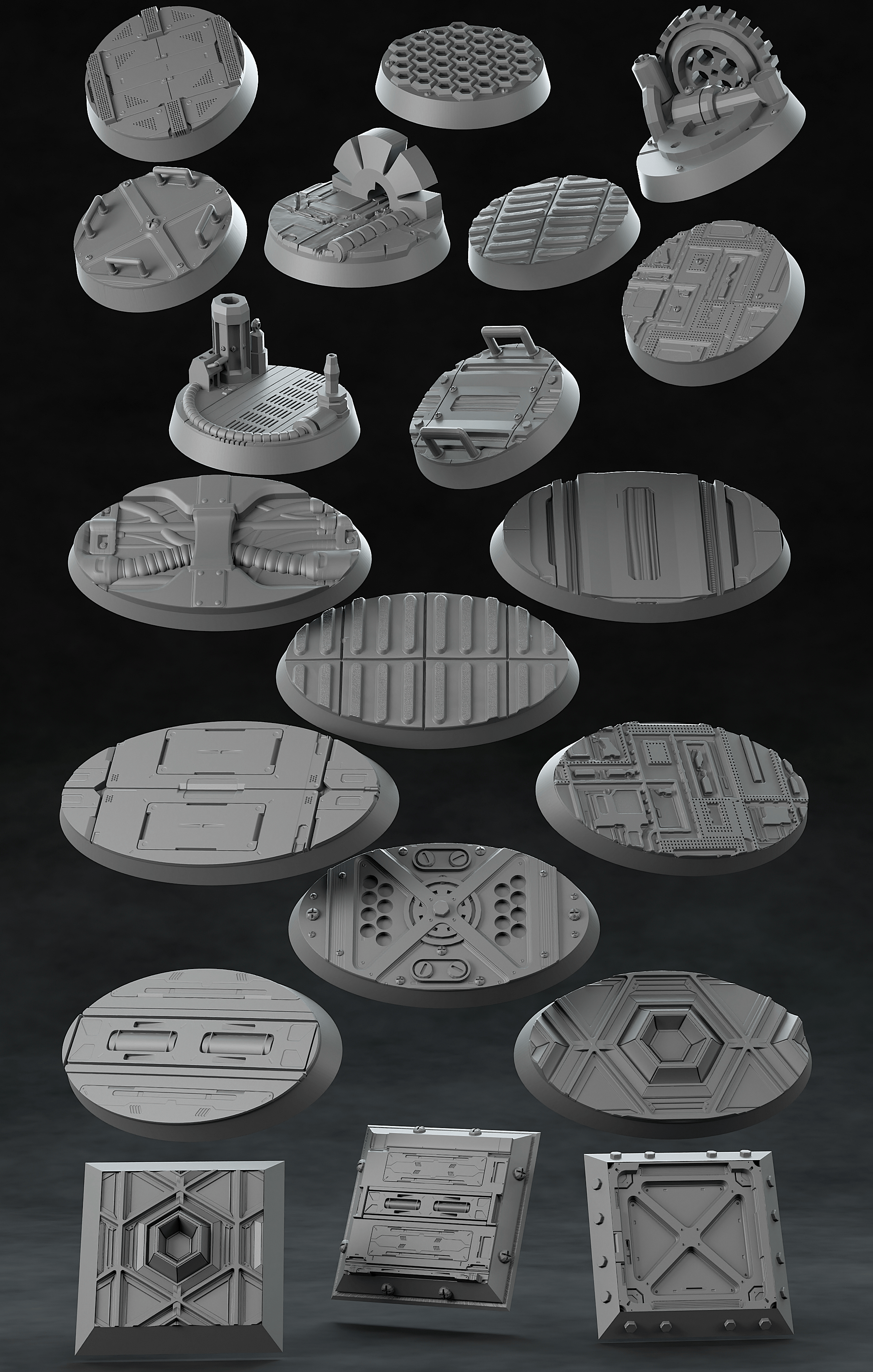 3D Printed Nafarrate Space Orc Bases Set Space Orcs 28 32 mm D&D