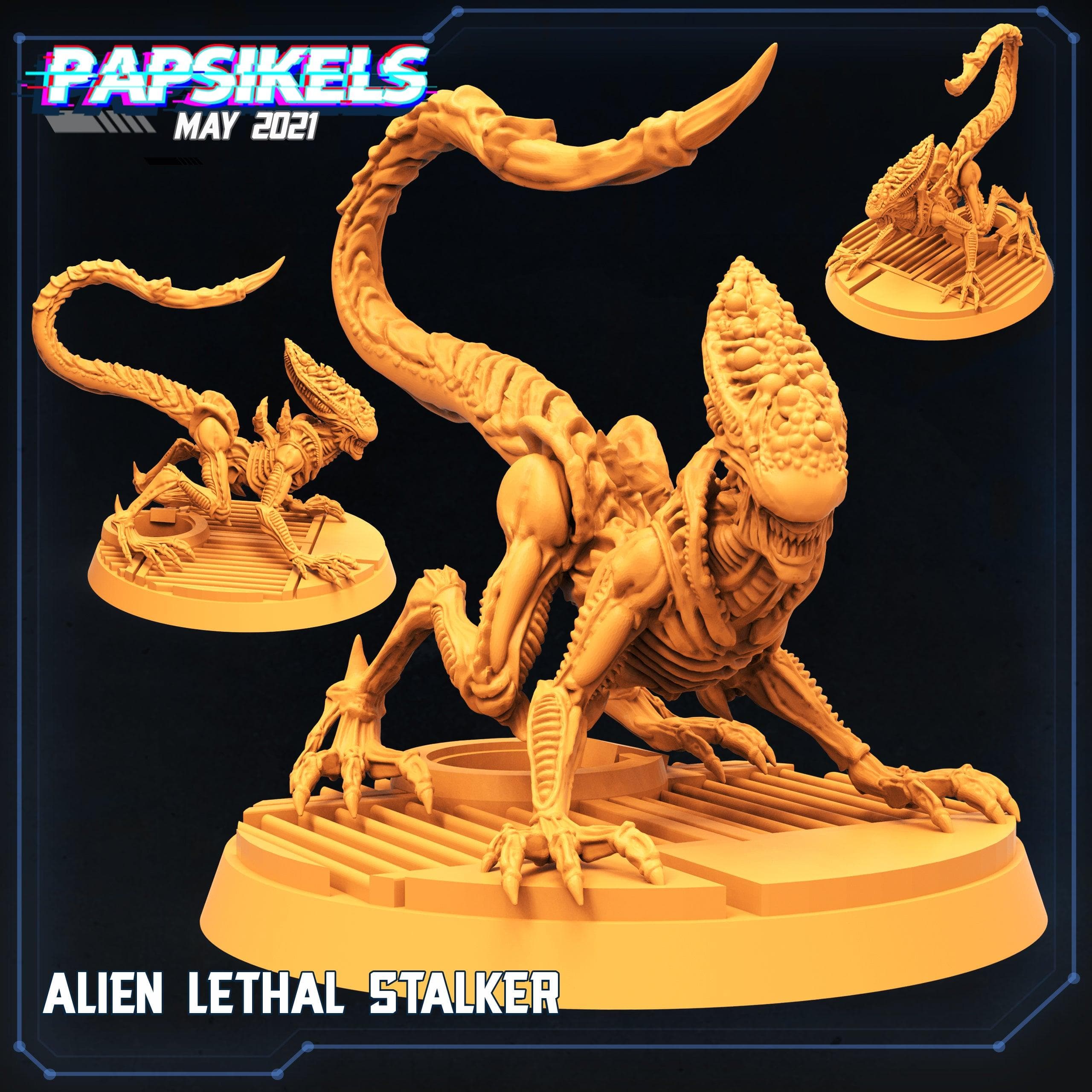3D Printed Papsikels Alien Lethal Stalker Aliens vs Humans 28mm 32mm