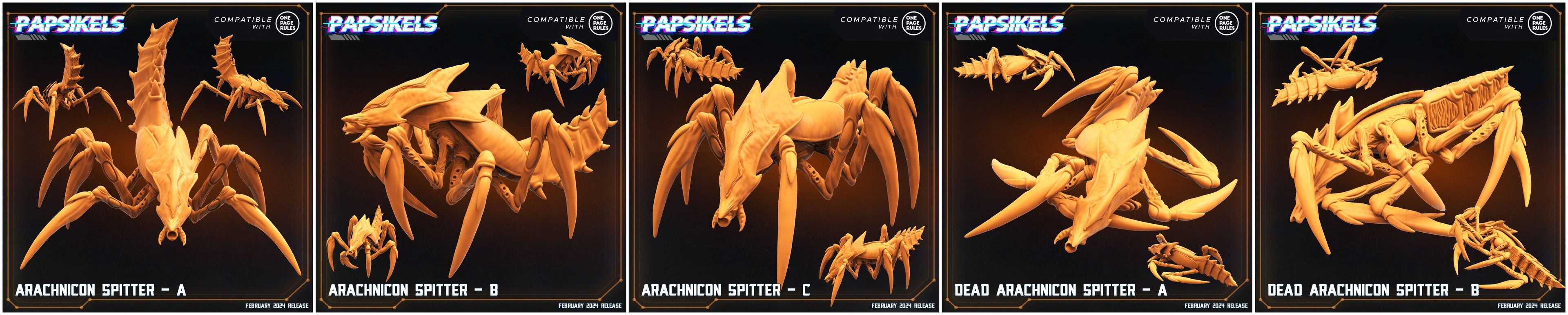 3D Printed Papsikels Arachnicon Spitter Set 28mm 32mm