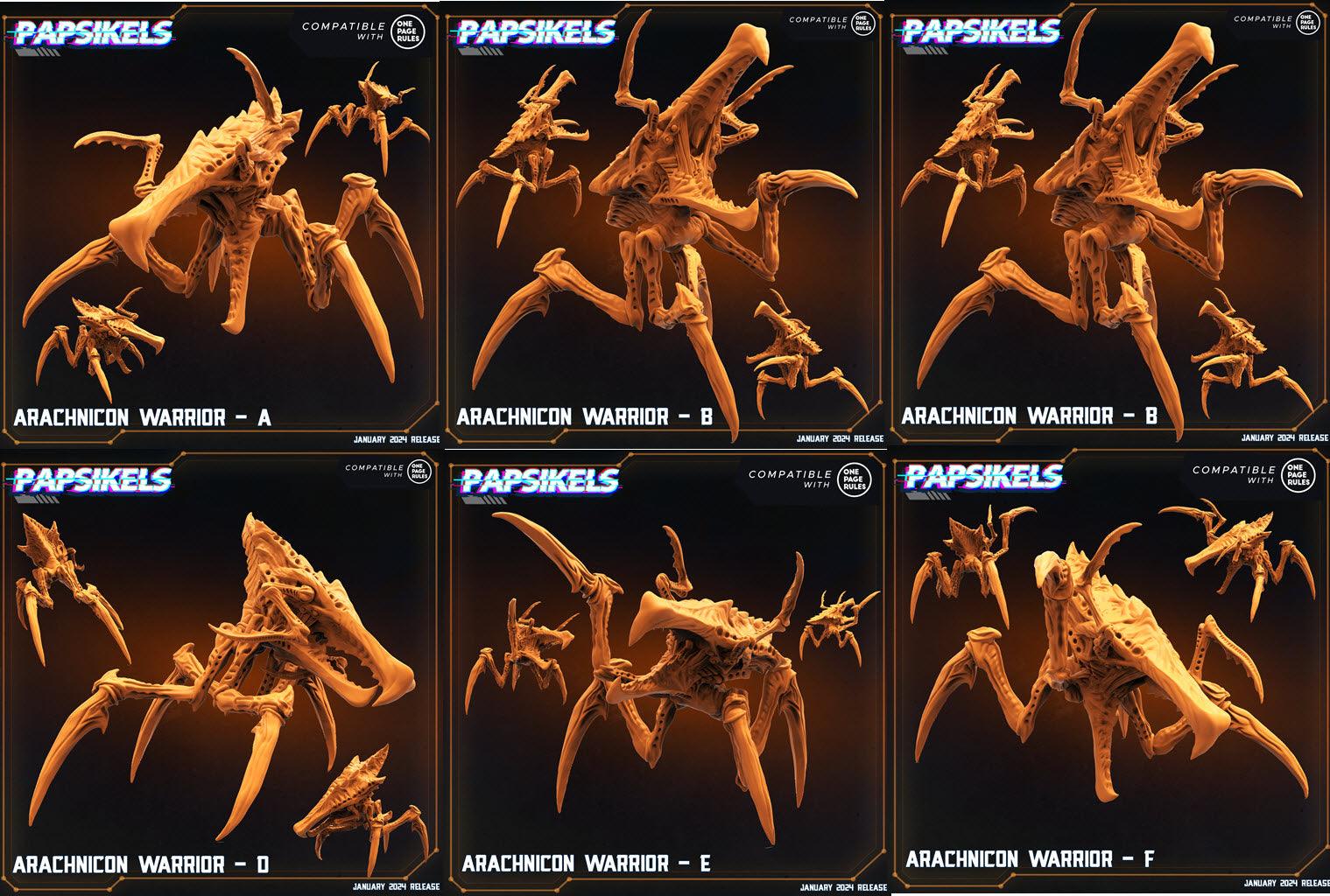 3D Printed Papsikels Arachnicon Warriors Set Dropship Troopers 28mm 32mm