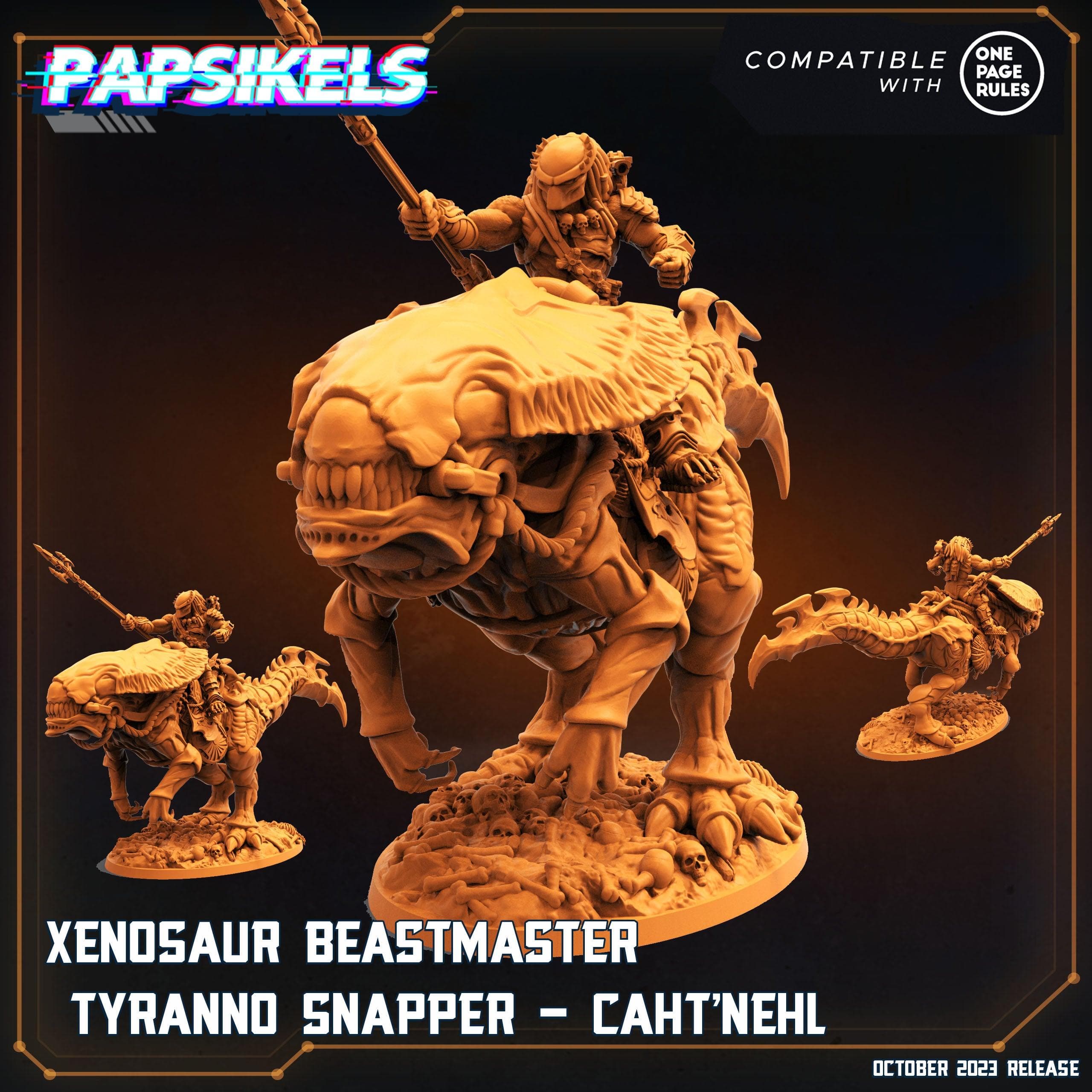 3D Printed Papsikels Cahtnehl Xenosaur Beastmaster Tyranno Snapper Set 28mm 32mm