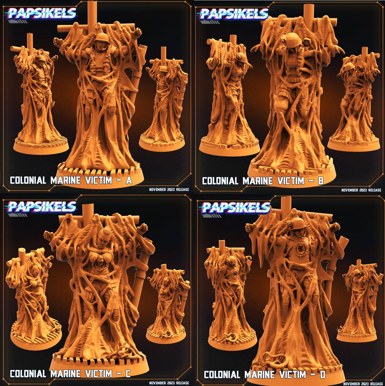 3D Printed Papsikels Colonial Marine Victim Set 28mm 32mm