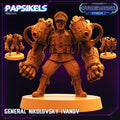 3D Printed Papsikels - Cyber Saga Episode 2 General Nikolovsky Ivanov - 28mm 32mm