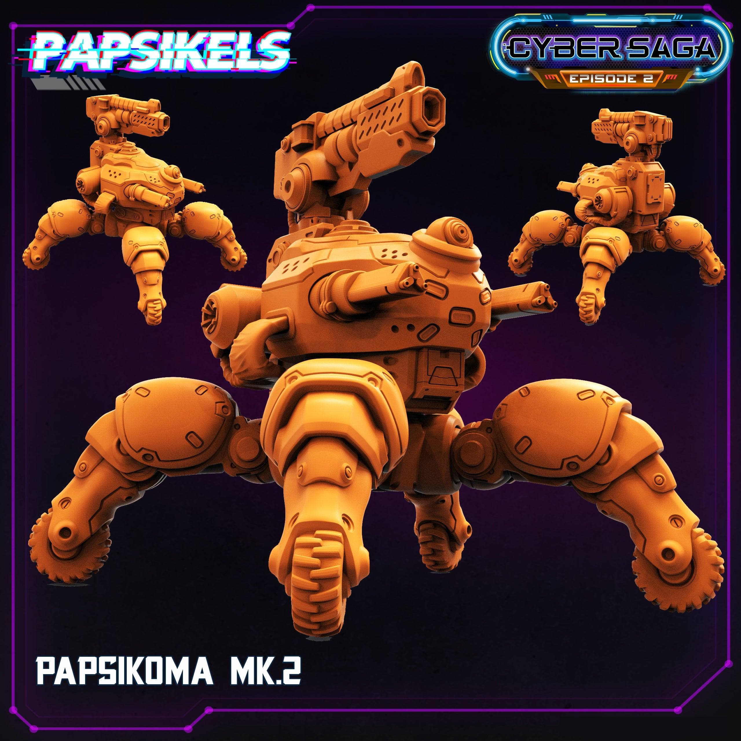 3D Printed Papsikels - Cyber Saga Episode 2 Papsikoma Mk2 - 28mm 32mm