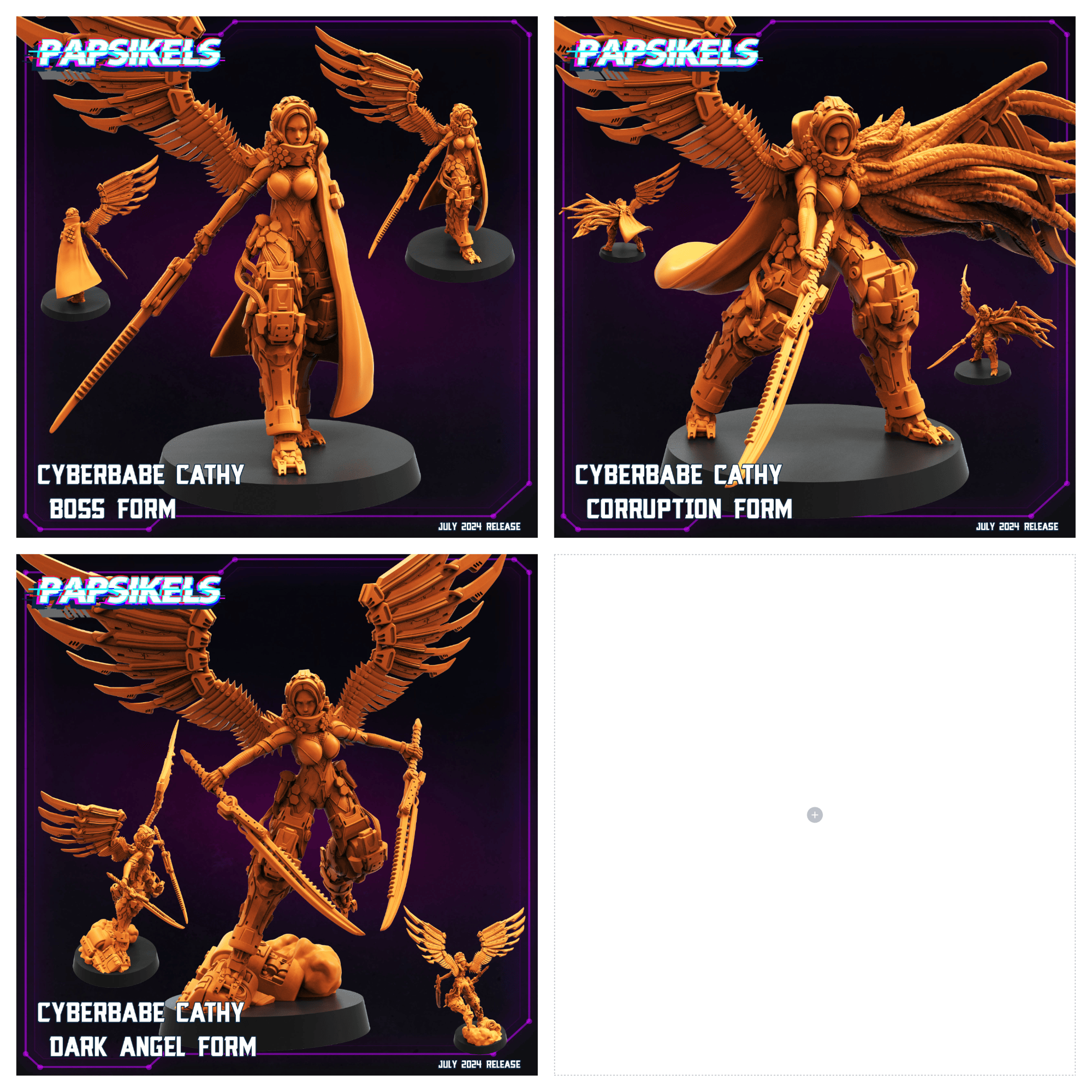 3D Printed Papsikels Cyberbabe Cathy Set July 2024 Cyberpunk 28mm 32mm