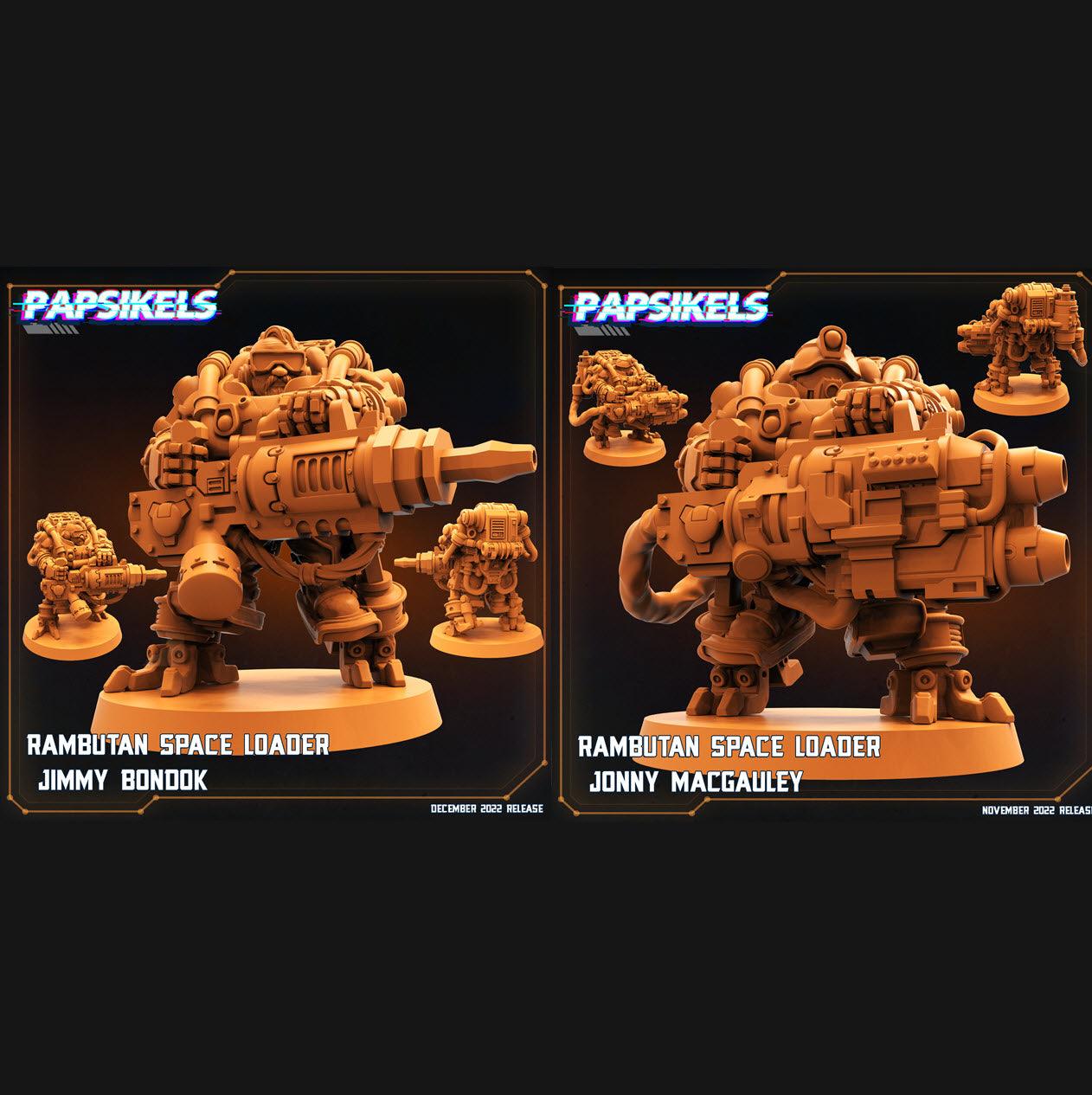 3D Printed Papsikels Cyberpunk Rambutan Space Loader Set - 28mm 32mm