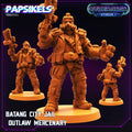 3D Printed Papsikels Cyberpunk Sci-Fi Batang City Jail Outlaw Mercenary Cyber Saga - 28mm 32mm