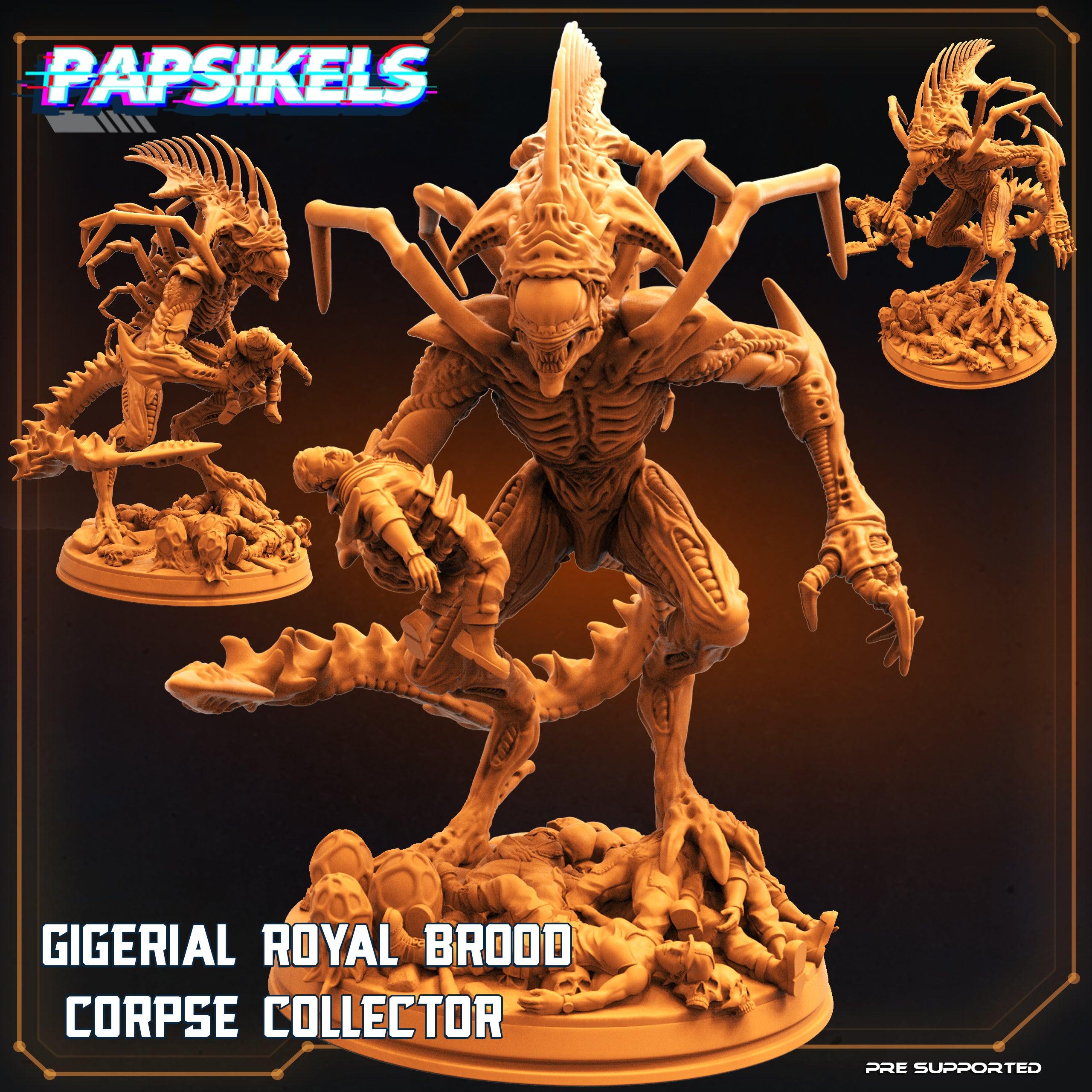 3D Printed Papsikels Cyberpunk Sci-Fi Gigerian Royal Brood Corpse Collector - 28mm 32mm