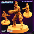 3D Printed Papsikels Cyberpunk Sci-Fi Harry Orange - 28mm 32mm