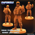 3D Printed Papsikels Cyberpunk  Sci-Fi - Human Colonial Recon Member Jack Daniels - 28mm 32mm