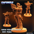 3D Printed Papsikels Cyberpunk Sci-Fi Human Resilience Fighter Laser Cannon Dave Padua 28mm 32mm