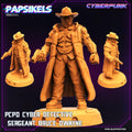 3D Printed Papsikels Cyberpunk Sci-Fi Pcpd Cyber Detective Sergeant Bruce Dwayne - 28mm 32mm