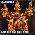 3D Printed Papsikels Cyberpunk Sci-Fi Raven Queen Hunter Skull Throne - 28mm 32mm