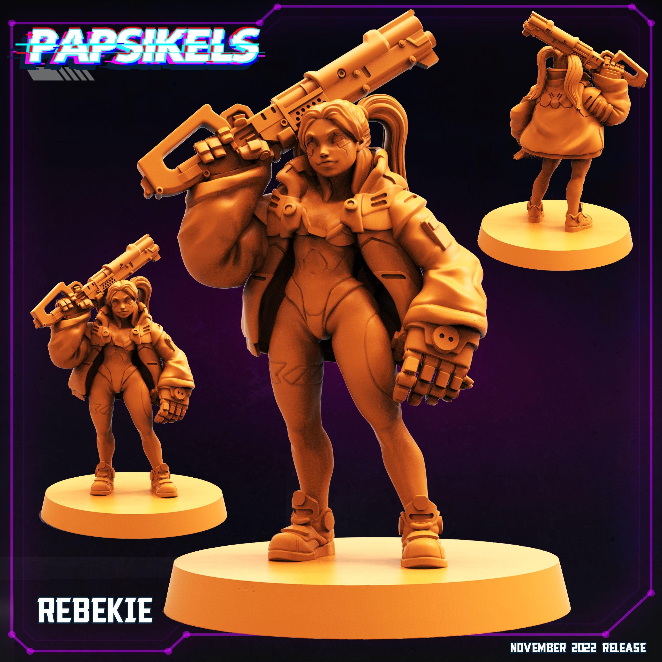 3D Printed Papsikels Cyberpunk Sci-Fi Rebekie - 28mm 32mm