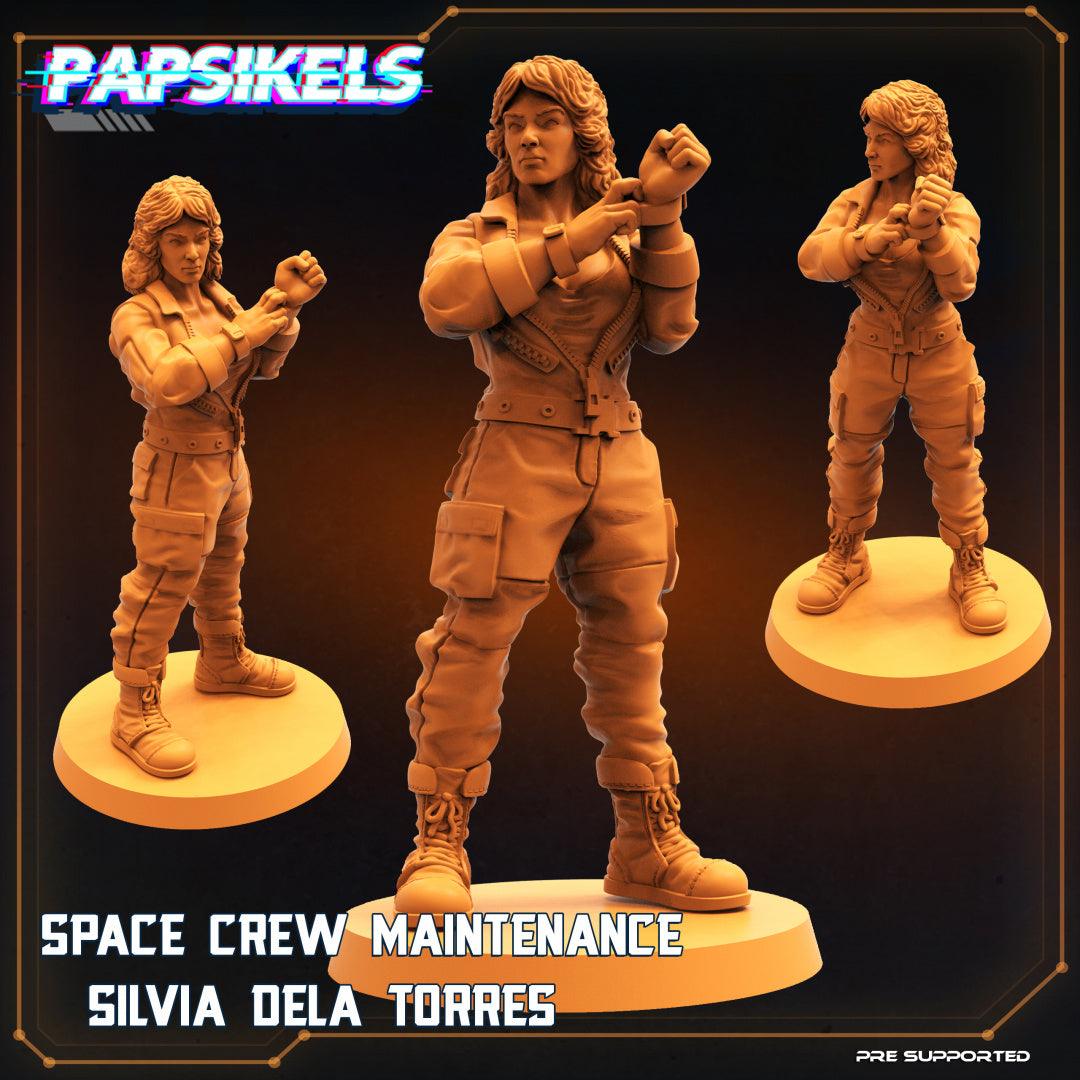 3D Printed Papsikels Cyberpunk Sci-Fi Space Crew Maintenance Silvia Dela Torres- 28mm 32mm