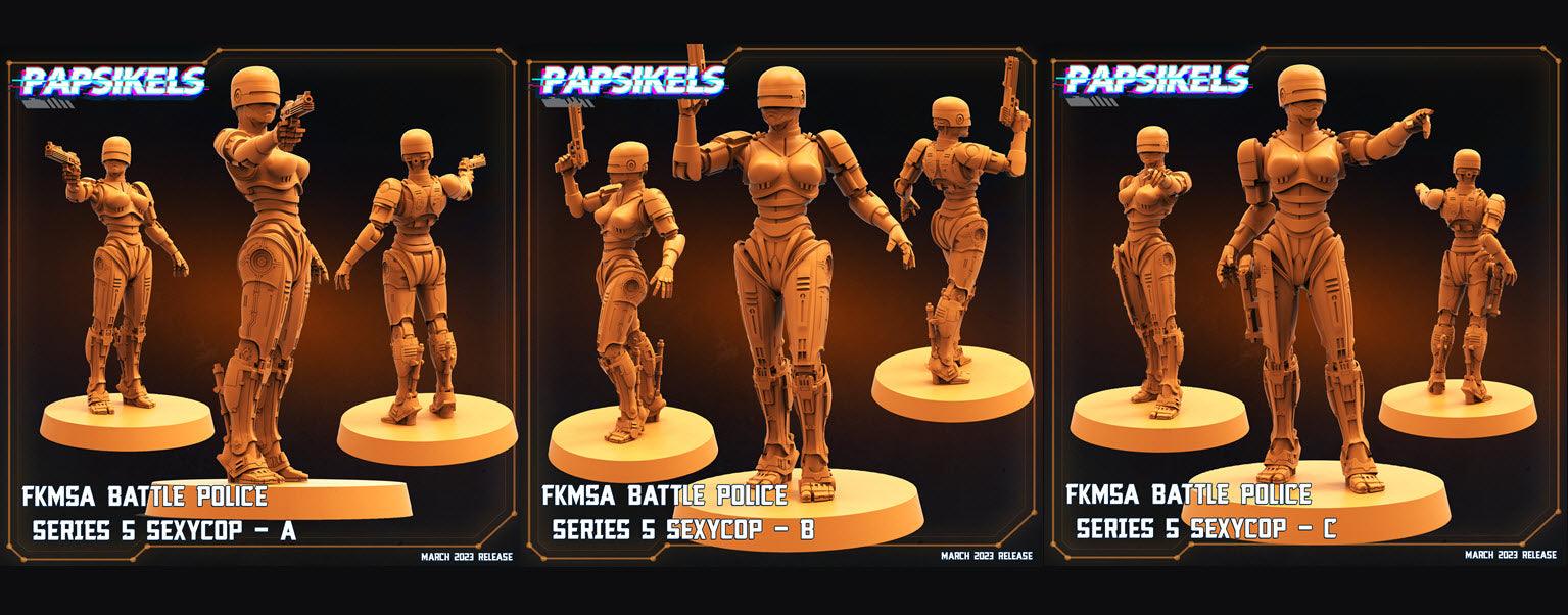3D Printed Papsikels - Fkmsa Battle Police Series 5 Sexycop Set - 28mm 32mm