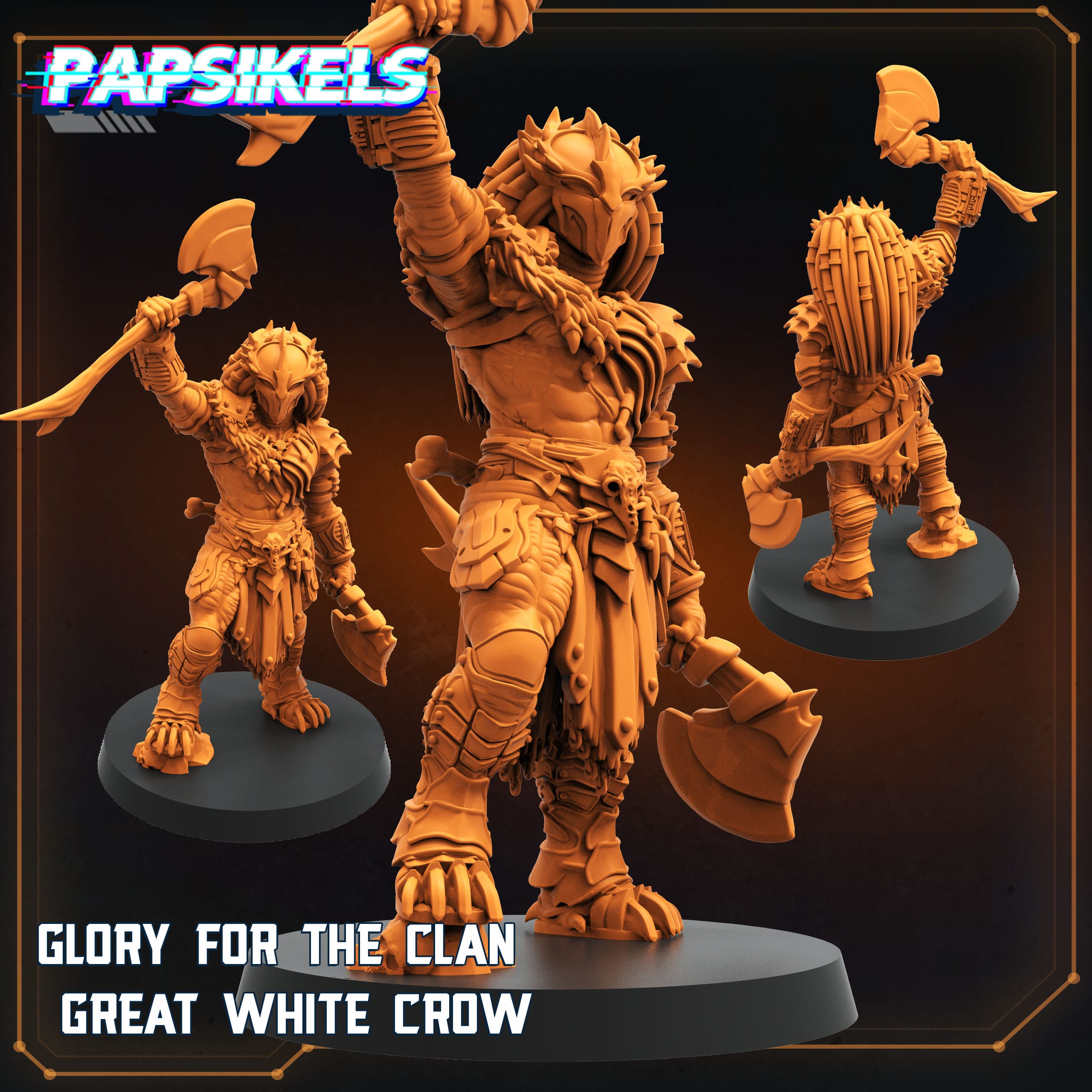3D Printed Papsikels Glory For The Clan Great White Crow 28mm 32mm