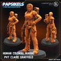 3D Printed Papsikels Human Colonial Marine Pvt Claire Grayfield 28mm 32mm