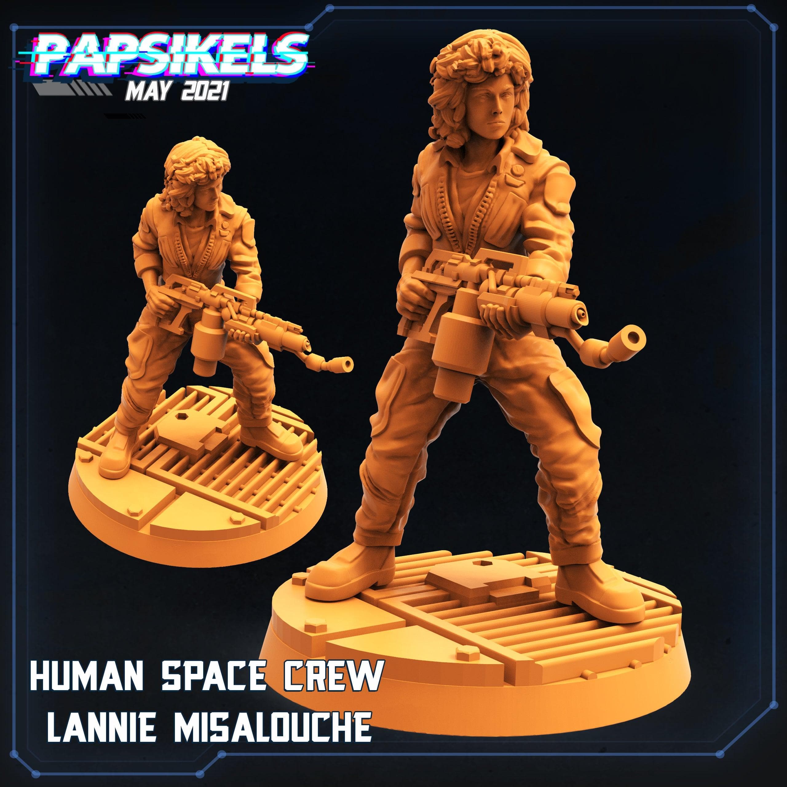 3D Printed Papsikels Human Space Crew Lannie Misalouche Aliens vs Humans 28mm 32mm