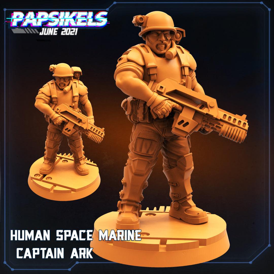 3D Printed Papsikels Human Space Marine Captain Ark Aliens vs Humans Part 2 28mm 32mm