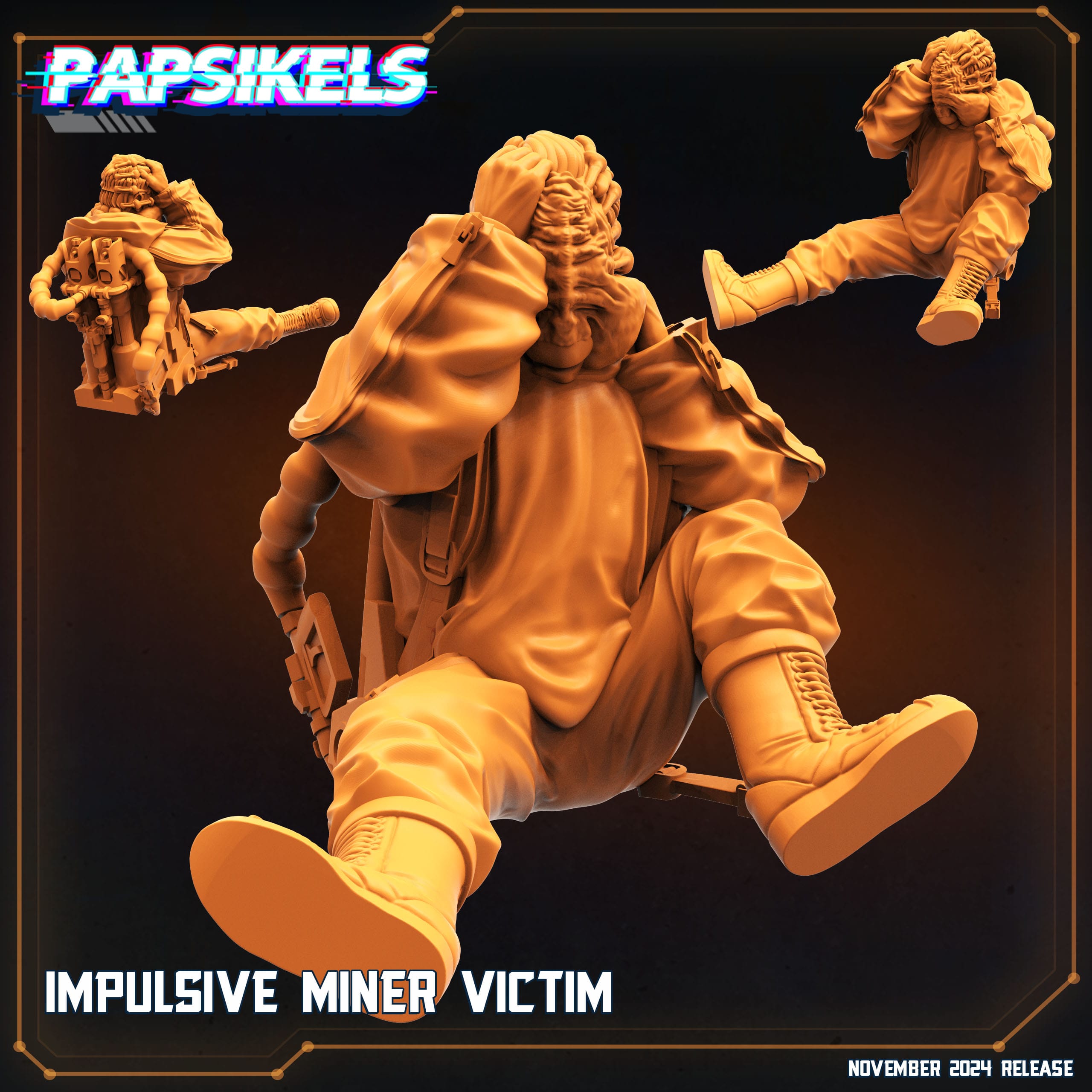 3D Printed Papsikels Impulsive Miner Victim Nov 2024 Scifi 28mm 32mm