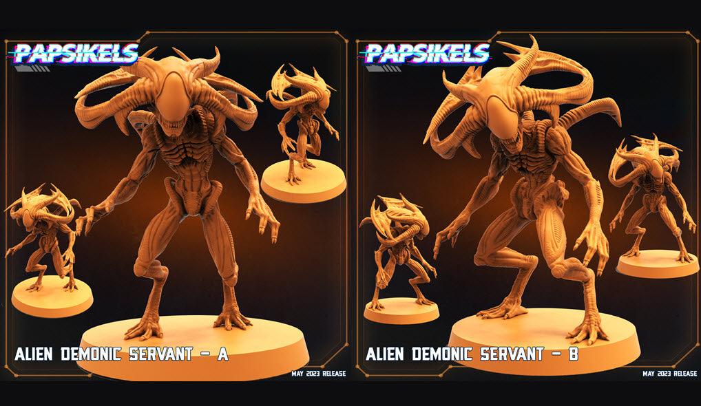 3D Printed Papsikels May 2023 Scifi - Star Entrance - Into The Multi World Set Alien Demonic Servant Set 28mm 32mm