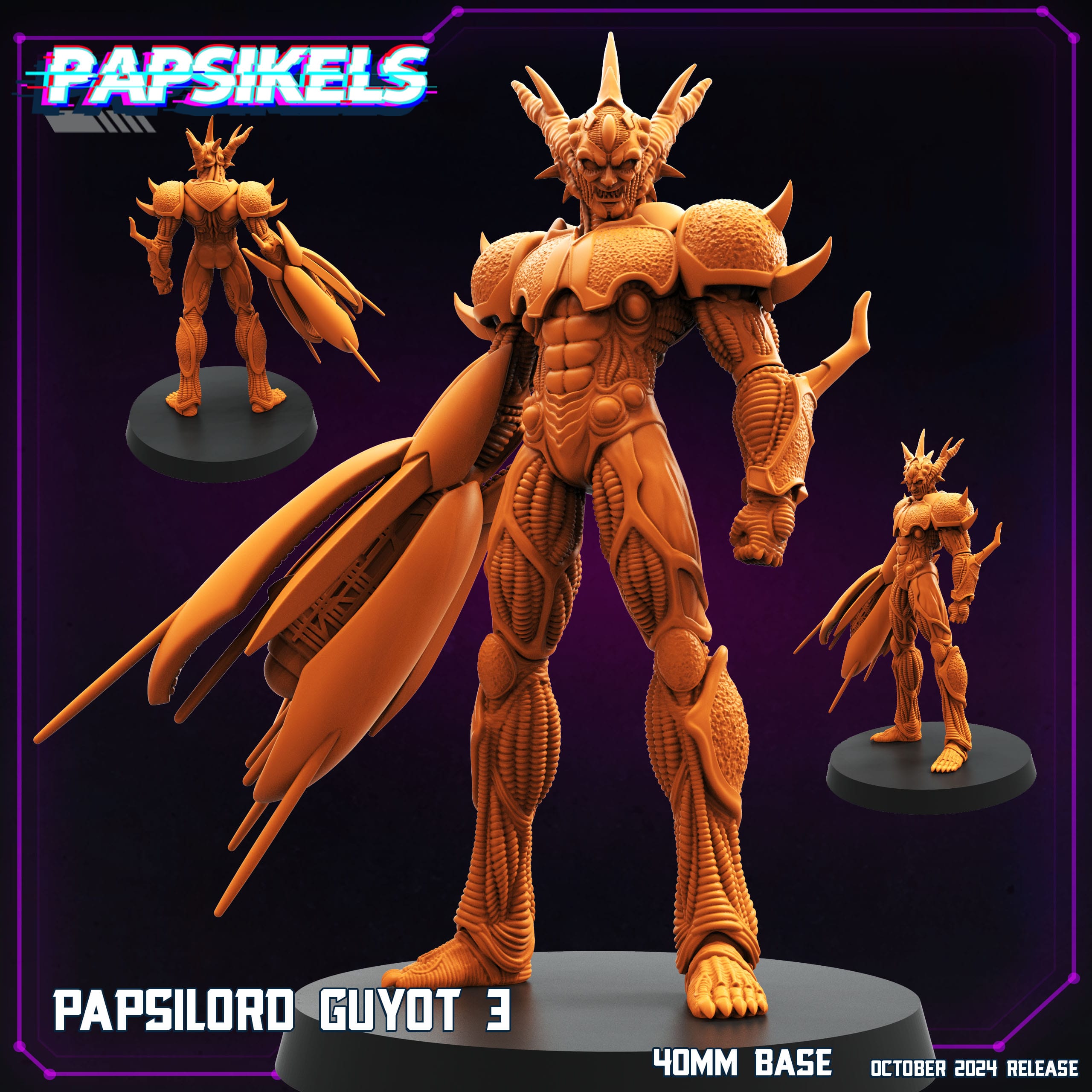 3D Printed Papsikels Papsilord Guyot Ver 3 October 2024 Cyberpunk 28mm 32mm