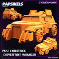 3D Printed Papsikels - Papz Cybertruck Cheverfront Wrangler March 2023 Cyberpunk - 28mm 32mm