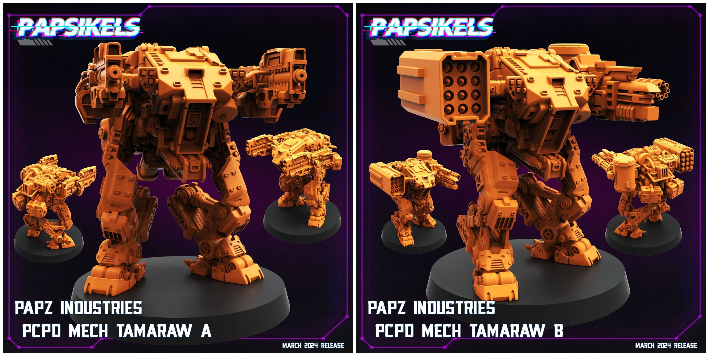 3D Printed Papsikels Papz Industries Pcpd Mech Tamaraw Set 28mm 32mm