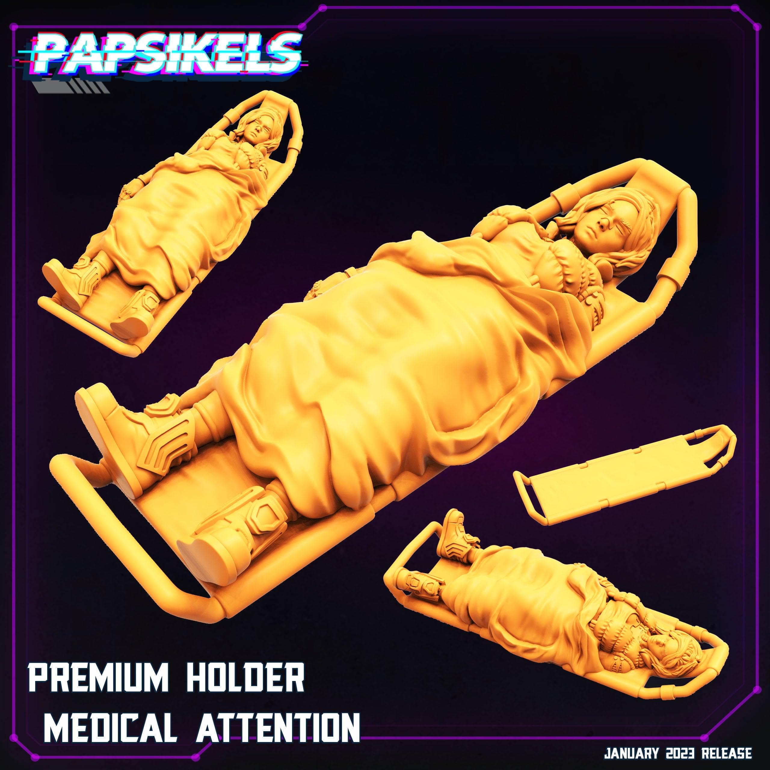 3D Printed Papsikels Premium Holder Medical Attention January 2024 Cyberpunk 28mm 32mm