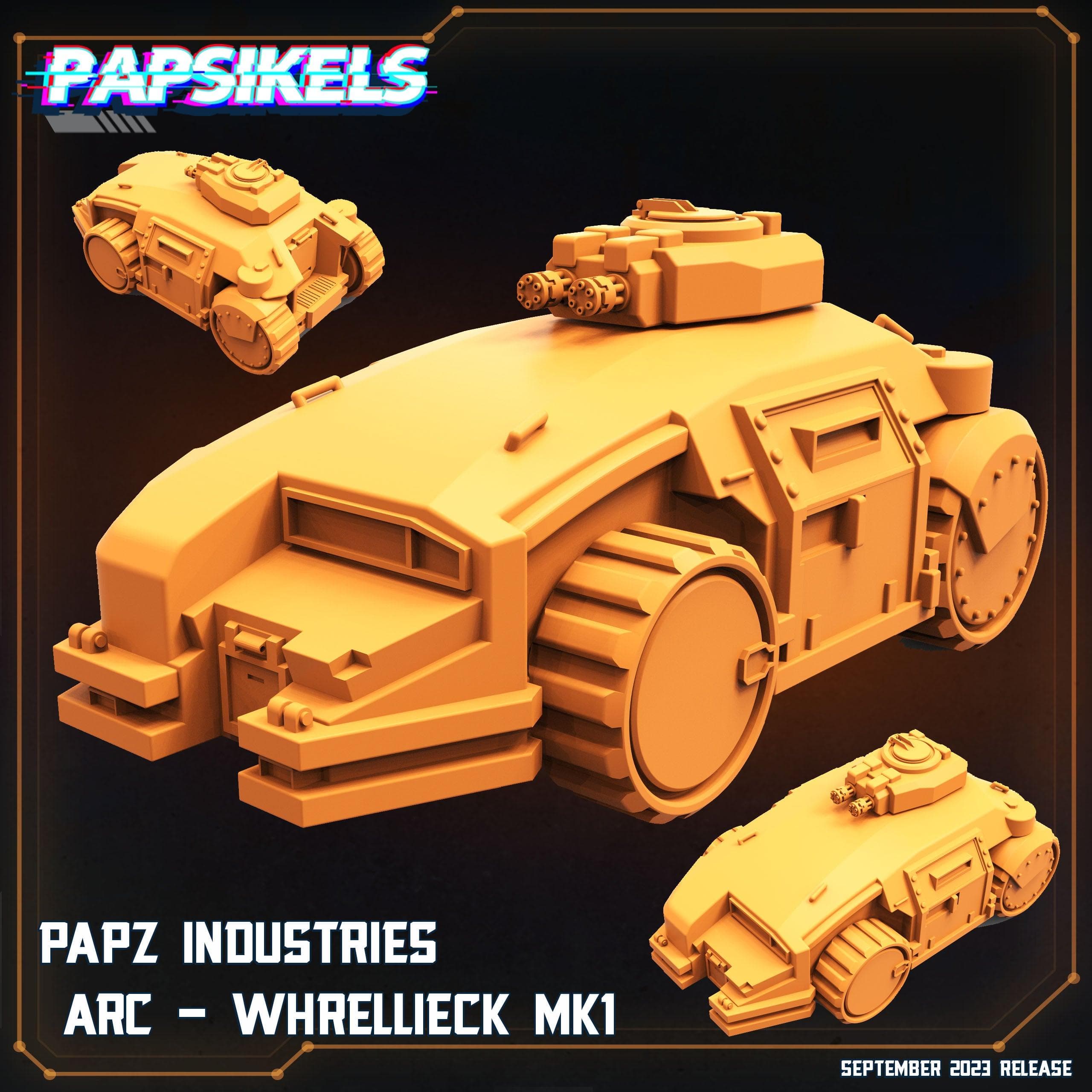 3D Printed Papsikels September 2023 - Aliens Vs Humans 6 Papz Industries Arc Whrellieck Mk1 28mm 32mm