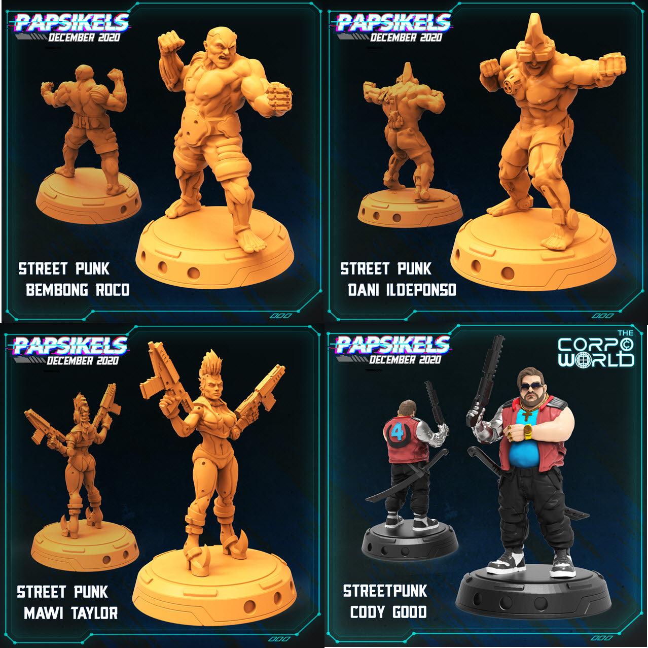 3D Printed Papsikels Street Punks 28mm 32mm