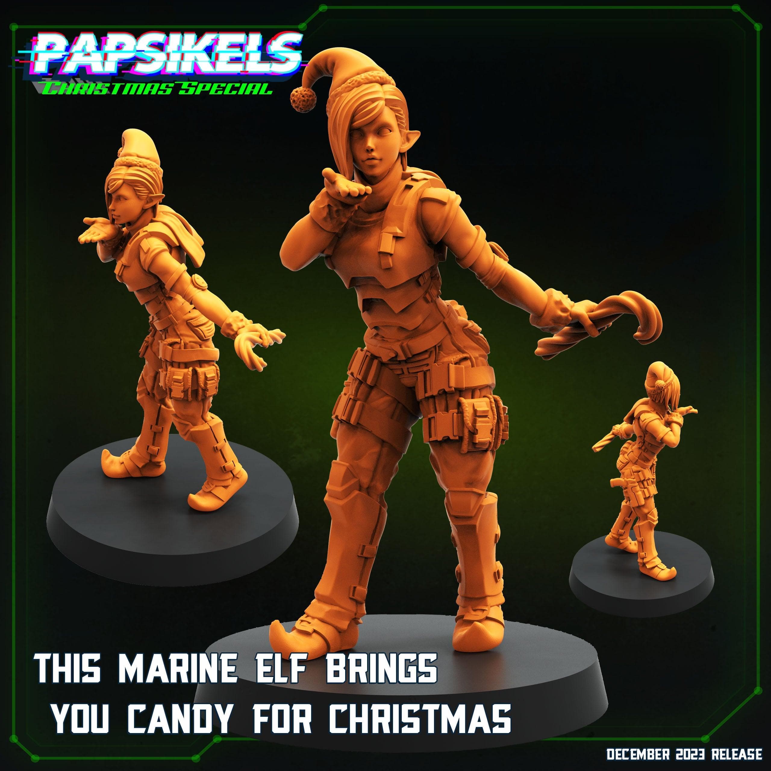 3D Printed Papsikels This Marine Elf Brings You Candy For Christmas 28mm 32mm