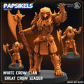 3D Printed Papsikels White Crow Clan Great Crow Leader 28mm 32mm
