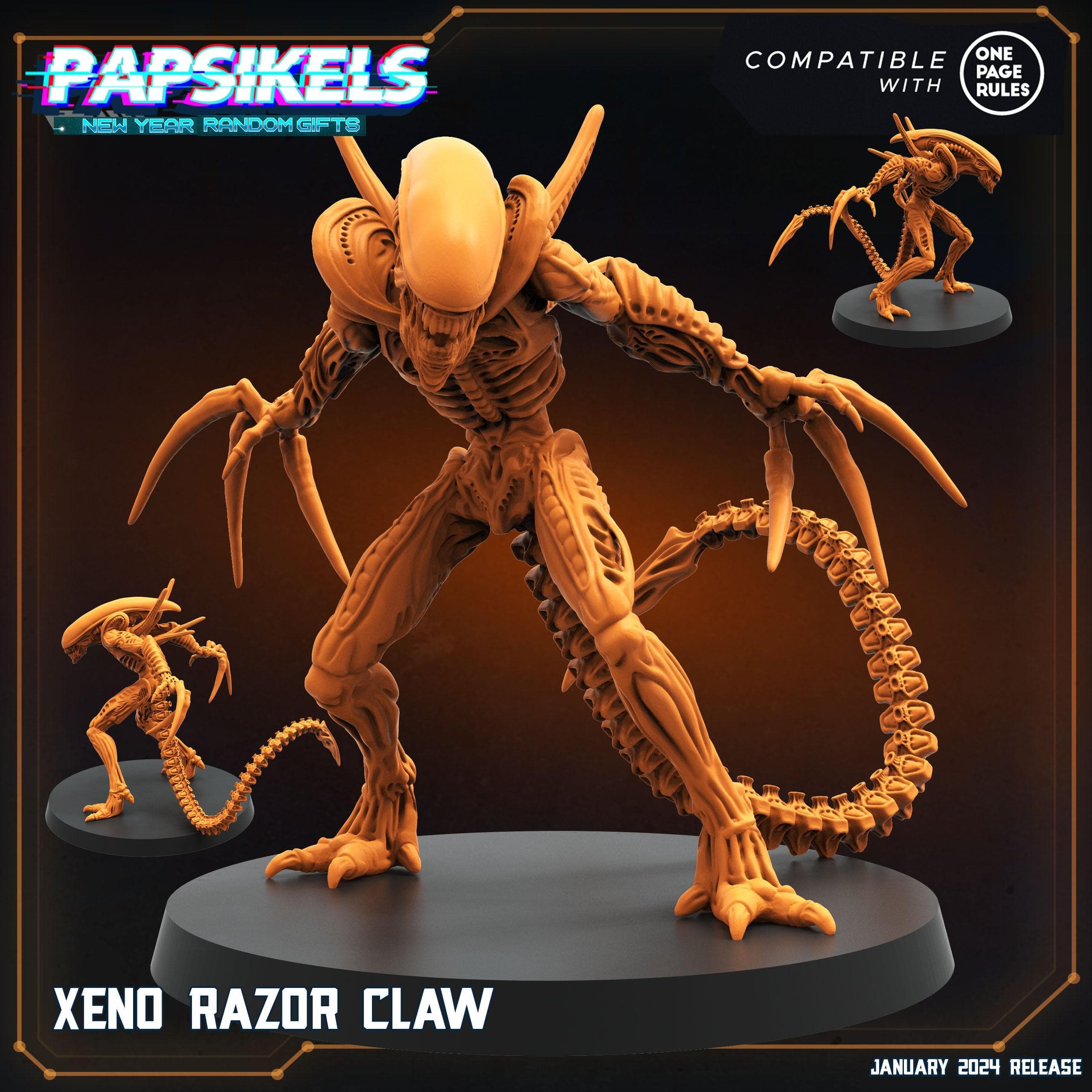 3D Printed Papsikels Xeno Razor Claw 28mm 32mm