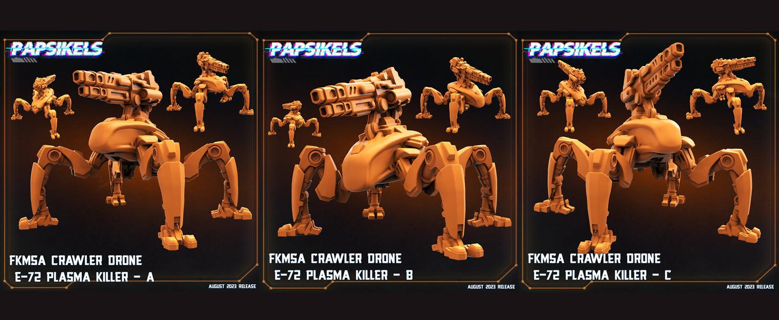 3D Printed Papsikels Xenowars Genesis Fkmsa Crawler Drone E 72 Plasma Killer Set 28mm 32mm